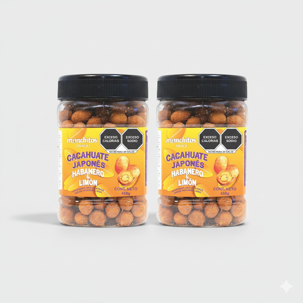 Cacahuate Japonés Habanero Limón (450 grs. - 2 pz.)
