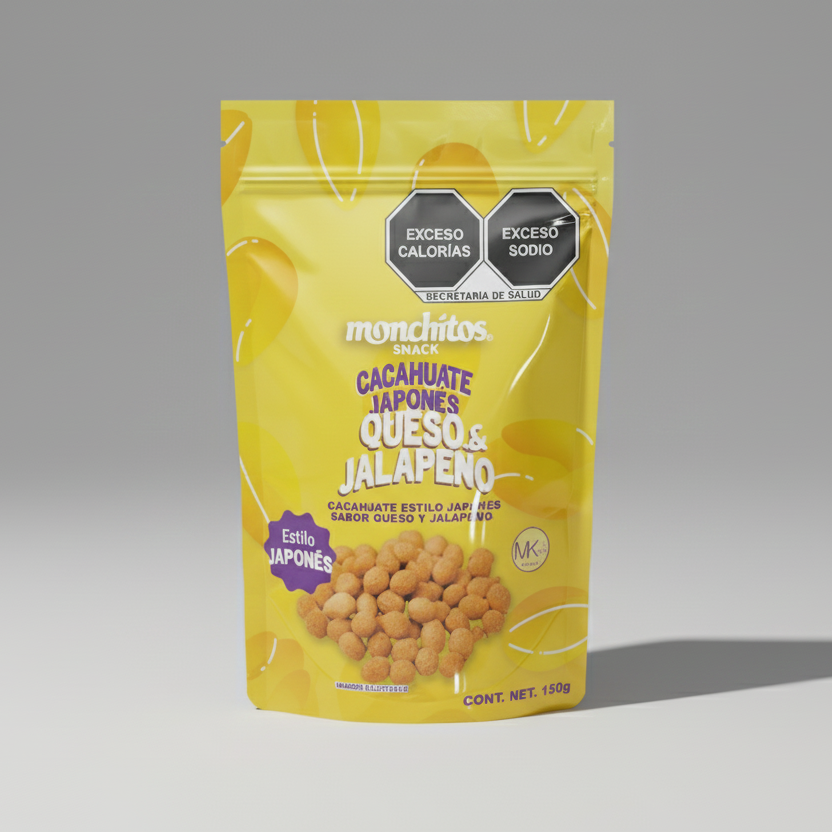 Cacahuate japonés queso jalapeño (pouch 150g)